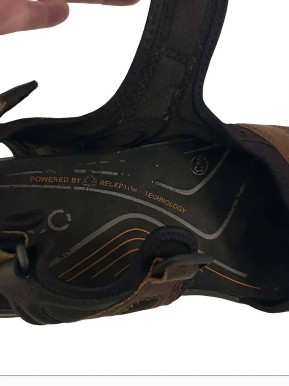 ECCO Yucatan Offroad Sandals Mens 43 US 9.5/10 Brown Leather Hiking Sport
